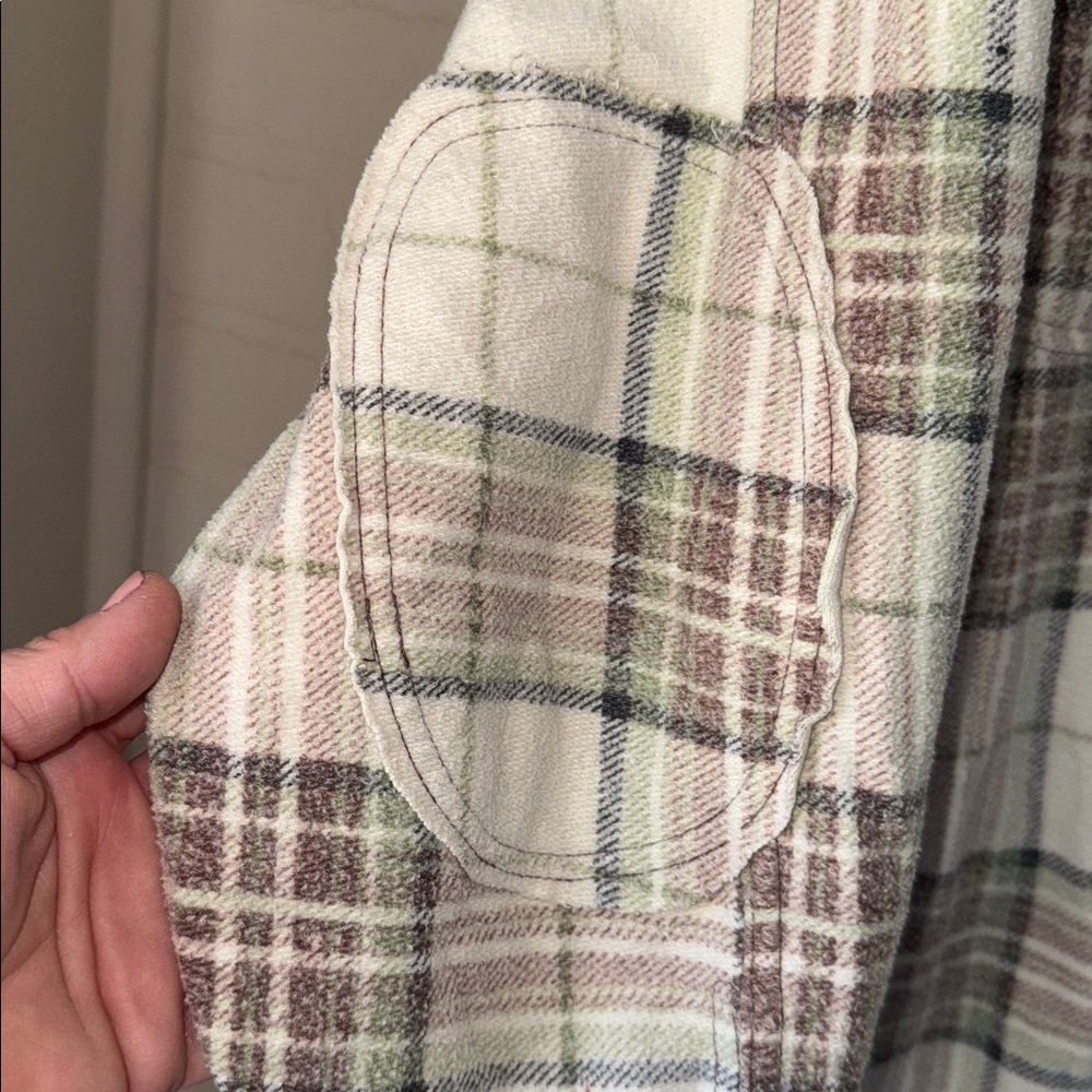 We The Free Plaid Long Ruby Jacket Pistachio Combo free people super soft small - Picture 7 of 8